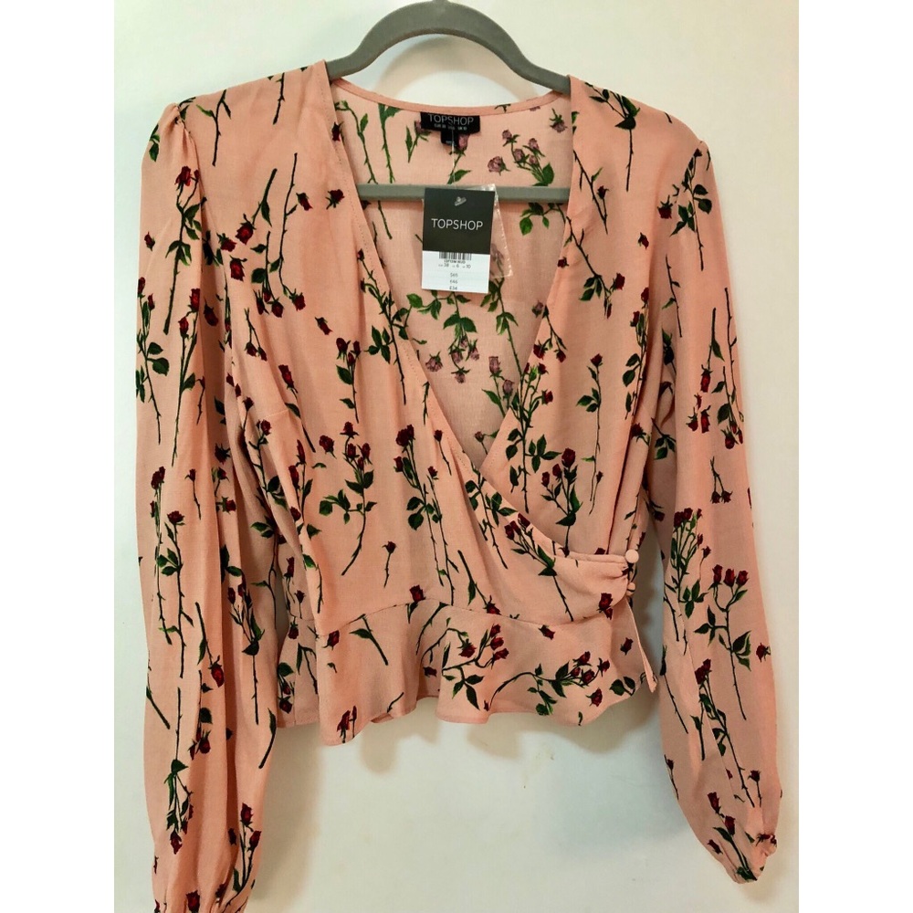 Topshop Rose bud wrap blouse